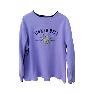 Disney World Tinker Bell Womens XL Purple Sweatshirt Graphic Crewneck